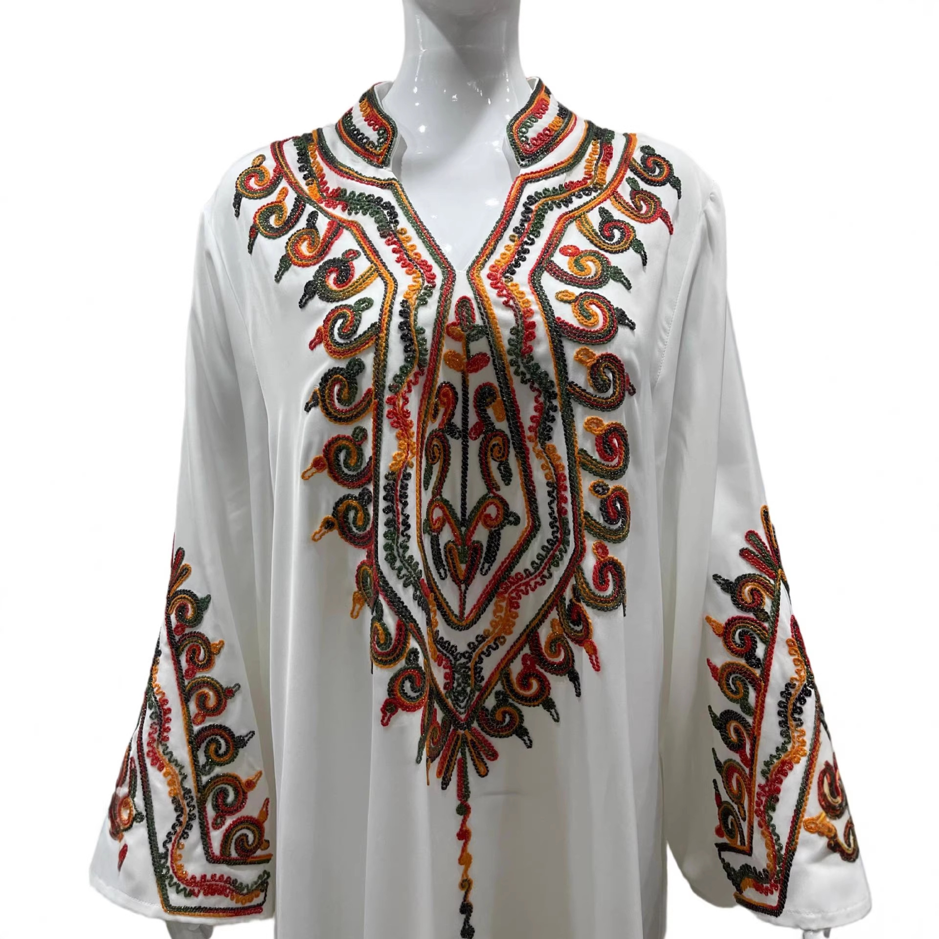New In Stock Muslim Embroidered Robe, Middle Eastern Clothing, Abaya, Loose-fitting Women's Long Dress From Dubai,_ecoleips.com