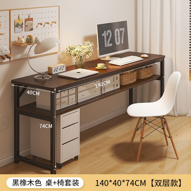 Escritorio de computadora, dormitorio de escritorio, escritorio de oficina en el hogar, escritorio largo, apartamento pequeño, estrecho contra la pared, escritorio de estudiante, estudio