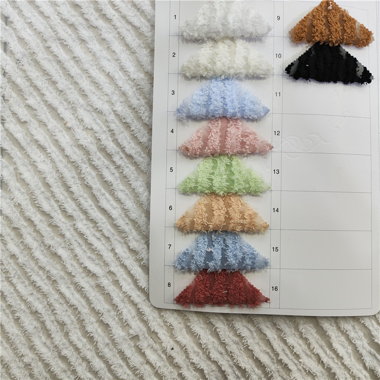 H-2603#春夏微透绒感斜条提花 童装女装衬衫连衣裙发饰手作装饰布