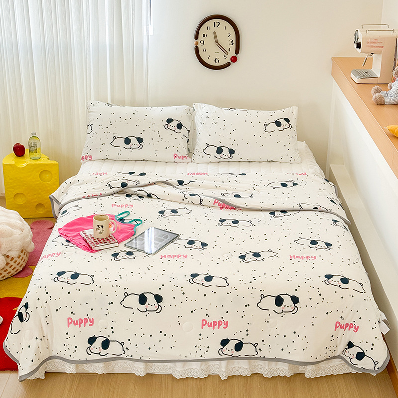 Colcha fresca de verano para niños de clase A, dormitorio de estudiantes, lavadora de aire acondicionado, colcha delgada de verano, núcleo cuatro