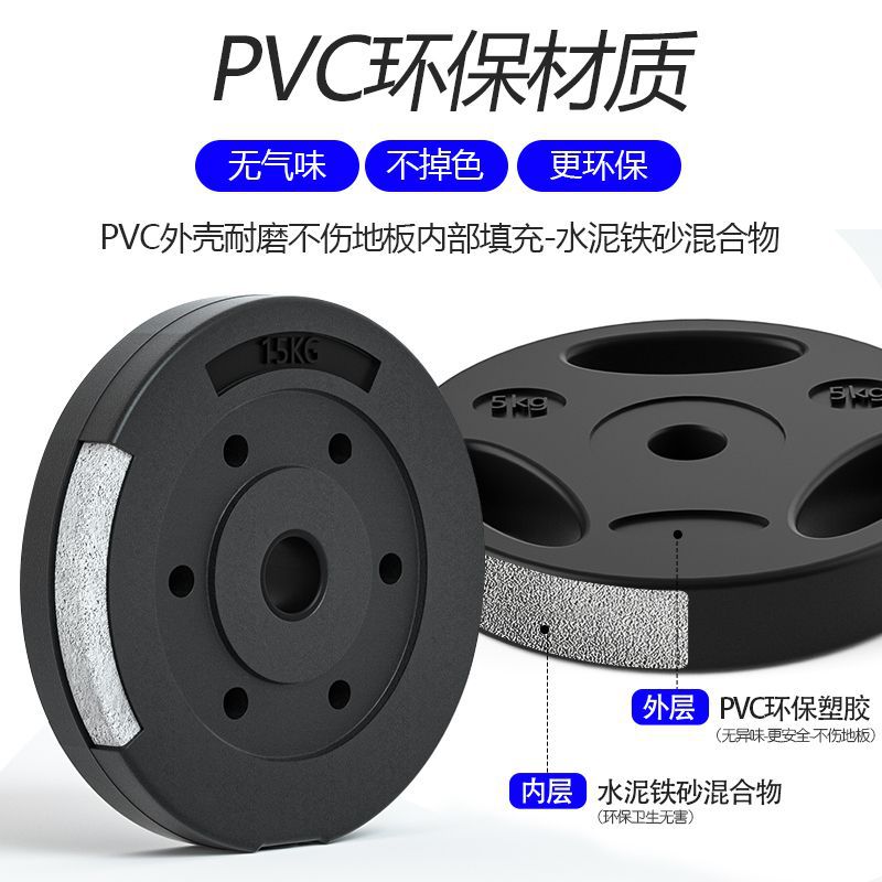 Dumbbell Plates Universal Barbell Plates Large and Small Hole Rubber-Coated Weight Plates 5-10kg Dumbbell Plates Home Fitness Equipment Cross-Border