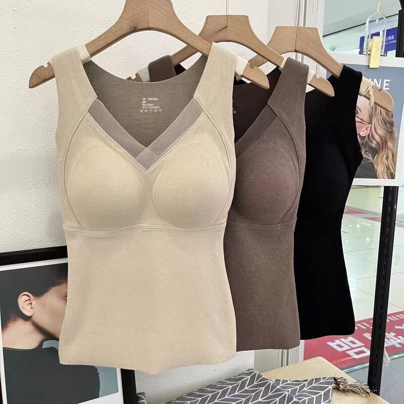 Autumn and Winter Thermal Vest Thickeneded Popular Graphene 8803 Chest Pad Push-Up Bra Fixed Cup Thermal Intimates for Women Autumn and Winter Thermal Vest Thickeneded Popular Graphene 8803 Chest Pad Push-Up Bra Fixed Cup Thermal Intimates for Women
