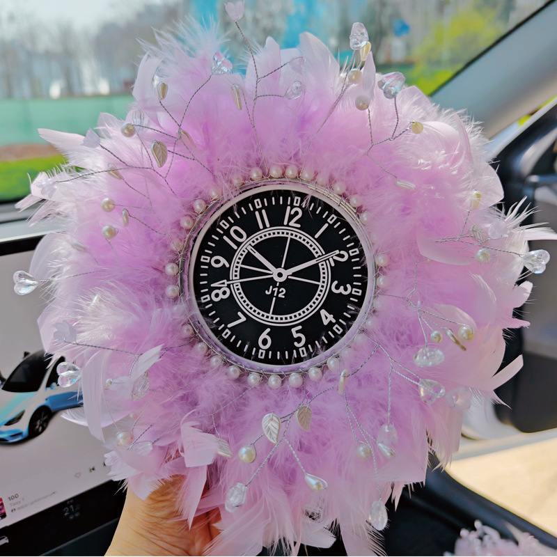 Watch Pearl Feather Anti-slip Mat Car Instrument Desk Mat Mao Mao Mat Car Ornament Mat Car Supplies Ladies