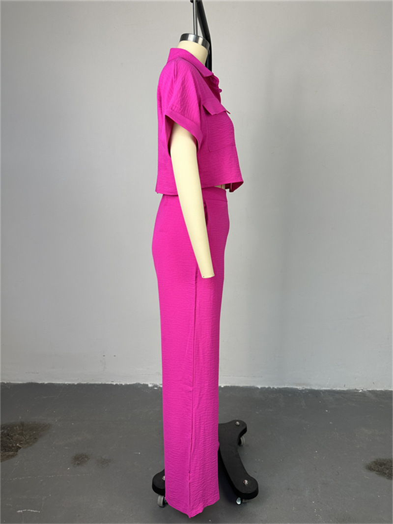 Holiday Daily Women's Casual Solid Color Polyester Button Pant Co-ord Set Pants Sets display picture 8