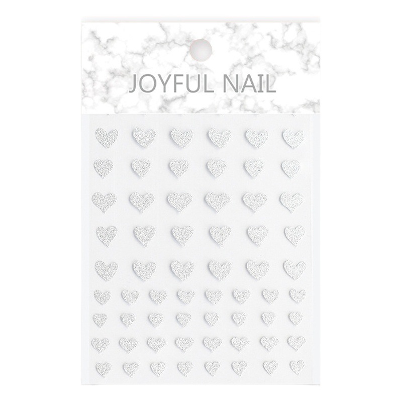 Nueva línea rojo plata brillante corazón estrellado uñas pegatinas mariposa oso llama estrella uñas pegatinas papel con adhesivo