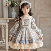 女童连衣裙春秋冬新儿童洋气碎花蓬蓬裙宝宝洛丽塔公主裙生日礼服