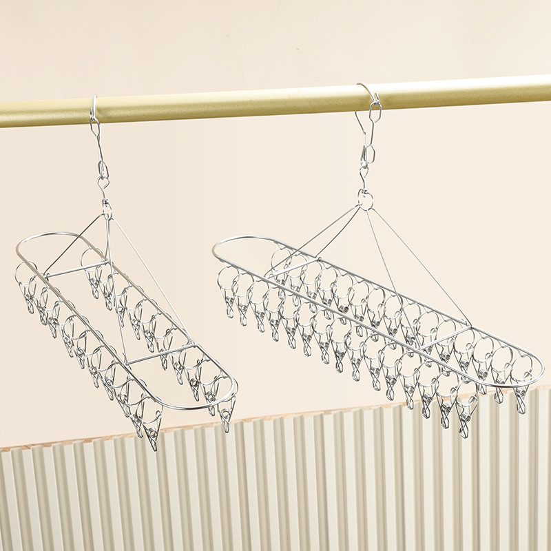 Pinzas para ropa multifunción de acero inoxidable gruesas, para tendedero interior