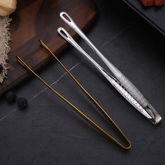 304不鏽鋼食物夾韓式自助烤肉食品夾酒店牛排夾烘焙麵包夾子批發