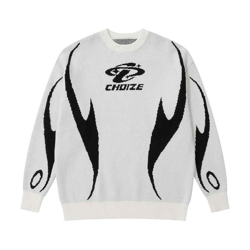 Pullover für Damen im temperamentvollen Pendlerstil, neuer Stil im Herbst-Winter 2024, lockerer und vielseitiger Rundhalsstrick_voghion.com