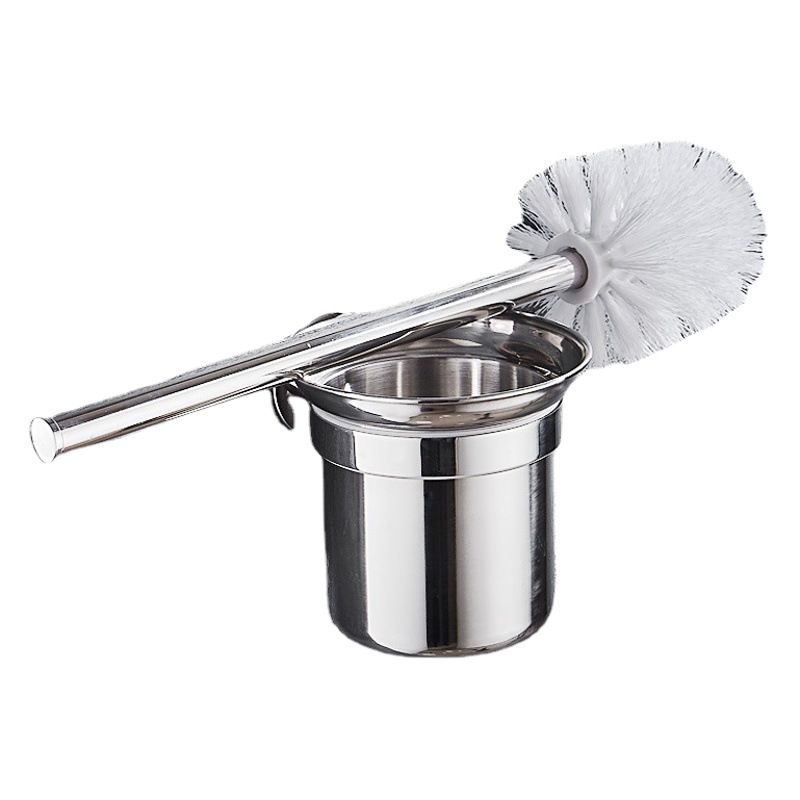 304 stainless steel toilet brush suit non-perforated toilet bathroom toilet brush holder wall hanging toilet brush