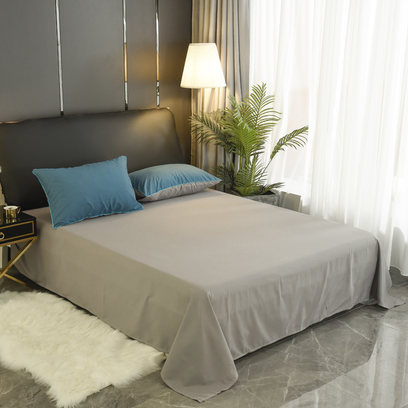 Brushed Three-piece Bedding Set Solid Colour Luxury Sheet Set_voghion.com
