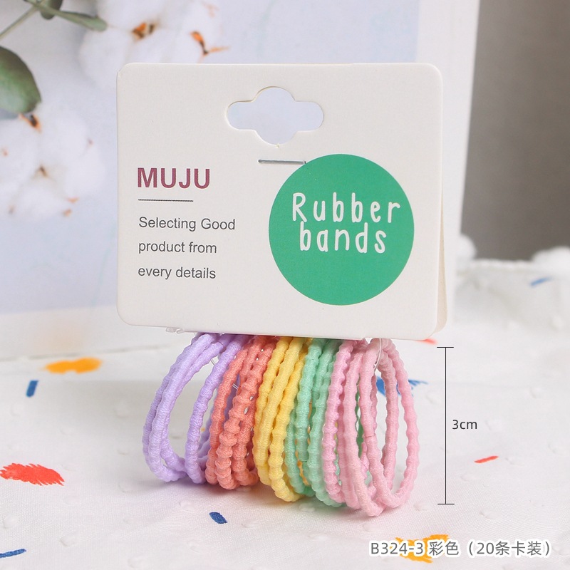 [Carga de tarjeta] sensación de alto nivel coreano de cabello de código de barras de moda de alta elasticidad de cabello anillo de cabello correa de cola de caballo