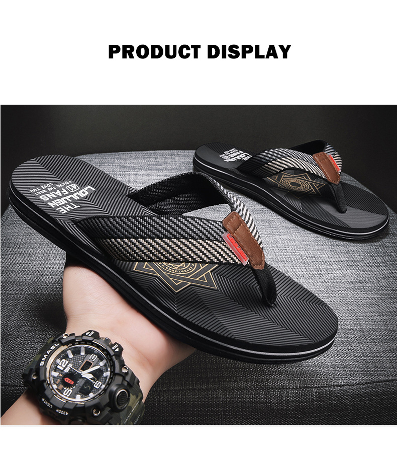 Wholesale of new beach flip-flops for men, summer anti-slip and foot-hugging casual cool flip-flops, and trendy thick-soled men's slippers undefined