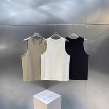 定制批发光板纯棉背心DIY工厂无袖净版坎肩男女同款宽松纯色马甲