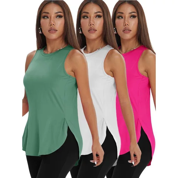 N 83006 Mesh Back Loose Fit Yoga Top Mesh yoga vest