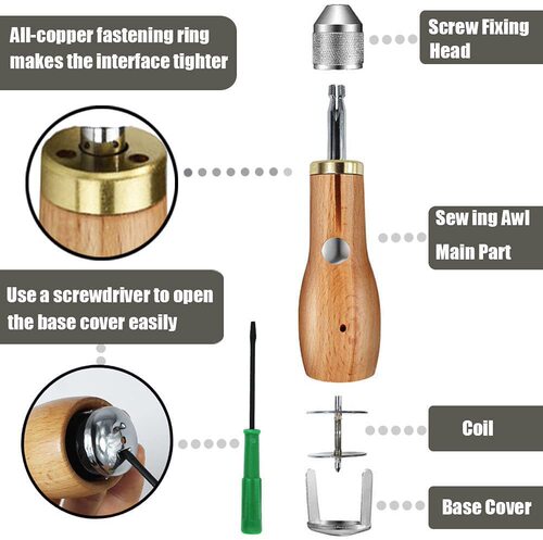 Leather Stitching Tool, Stitching Machine, DIY Leather Stitching Machine, Leather Art, Leather Carving Stitching Tool, Leather Wax Thread, Canvas Needle