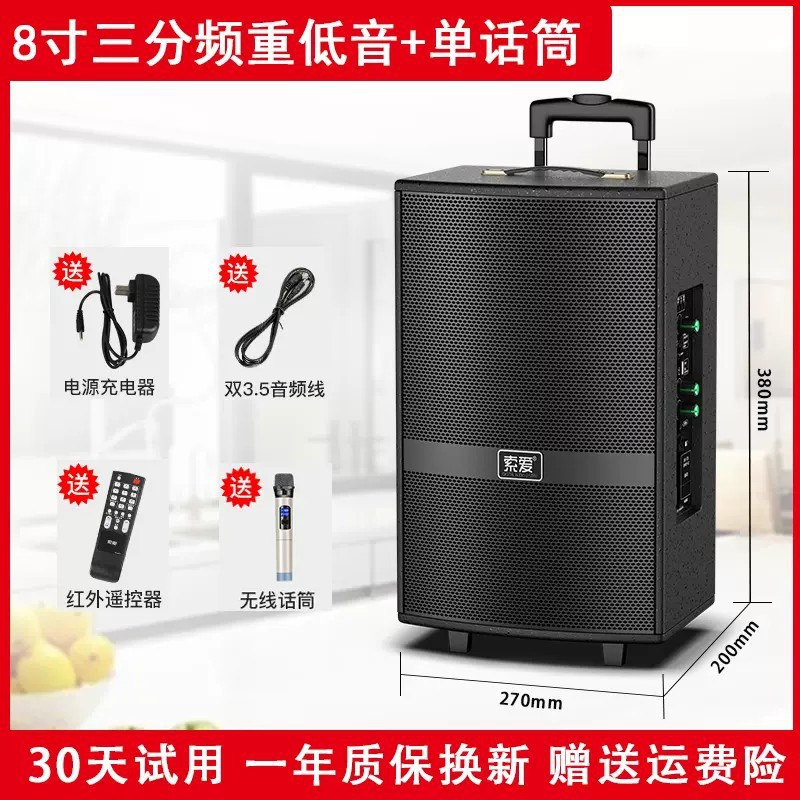 Soei F36 Square Dance Audio Show Outdoor K Dance 15 pulgadas barra móvil altavoz Bluetooth con micrófono