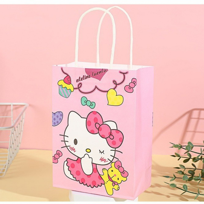 Bolsas de regalo de cumpleaños, bolsas de cartón cartón, bolsas de embalaje para llevar, bolsas de embalaje de regalo de fiesta para niños, bolsas de mano