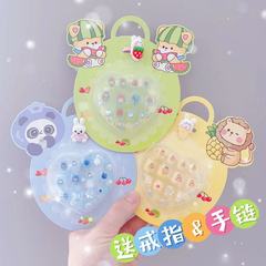 女寶甲片手鍊戒指貼紙套裝組合兒童穿戴甲片創意女孩節日禮物新款