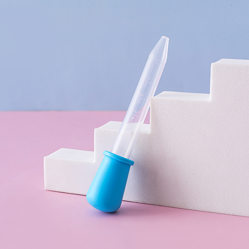 Bebé anti-estrangulamiento medicina alimentador bebé simple gotero medicina alimentador 5ml de agua de múltiples funciones de alimentación medicina paja con escala