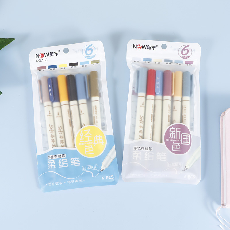 Pluma de pintura suave nuevo color nacional cabeza suave gancho pluma de color suave pintura pluma estudiante pintura Xiuli pluma mano cuenta marcado pluma