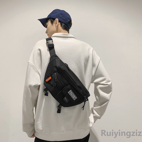 Men's Crossbody Bag Trend Brand Japanese Simple Chest Bag Student Multifunctional Shoulder Bag Hip Bag