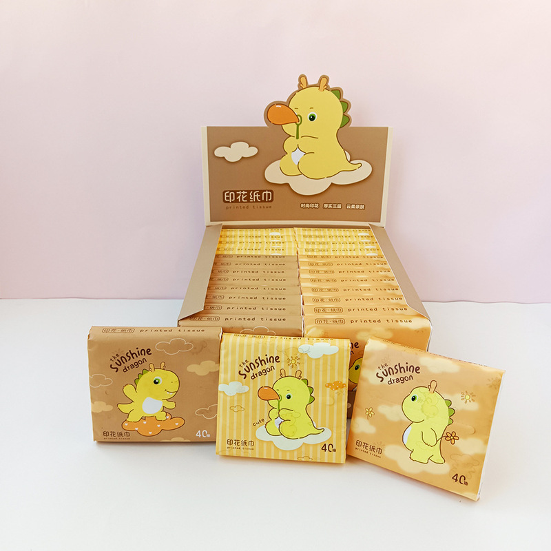 カラフルなプリントポケットティッシュ漫画パターン紙ティッシュ 40 ポータブルナプキンフェイシャルティッシュ|undefined