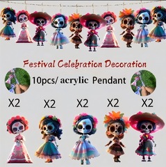 クロスボーダー 10 新しいゴシックパンクアクリルフラットクリスマスハロウィンパーティーとハロウィン装飾ハンギング