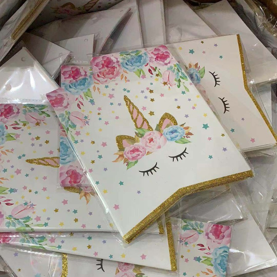 Fiesta de unicornio traje fiesta de cumpleaños traje desechable Placa de papel taza de papel tejido unicornio decoración del partido