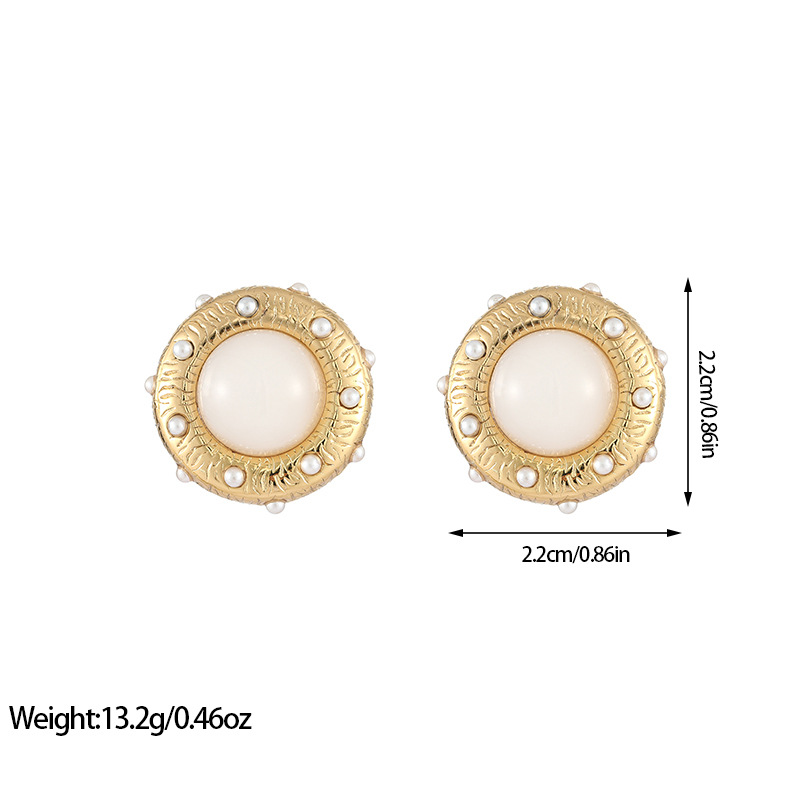 Polished Finish 1 Pair Retro Commute Geometric Plating Titanium Steel Ear Studs