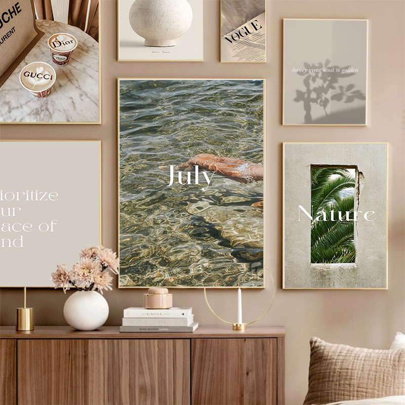 Nordic forest landscape poster decorative painting green natural Korean style niche bedroom hanging painting ins style bedside decoration painting Nordic forest landscape poster decorative painting green natural Korean style niche bedroom hanging painting ins style bedside decoration painting