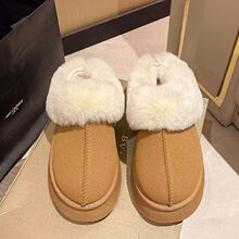 冬季新款加绒加厚底舒适保暖棉拖鞋男高档居家办公室内棉拖鞋女士