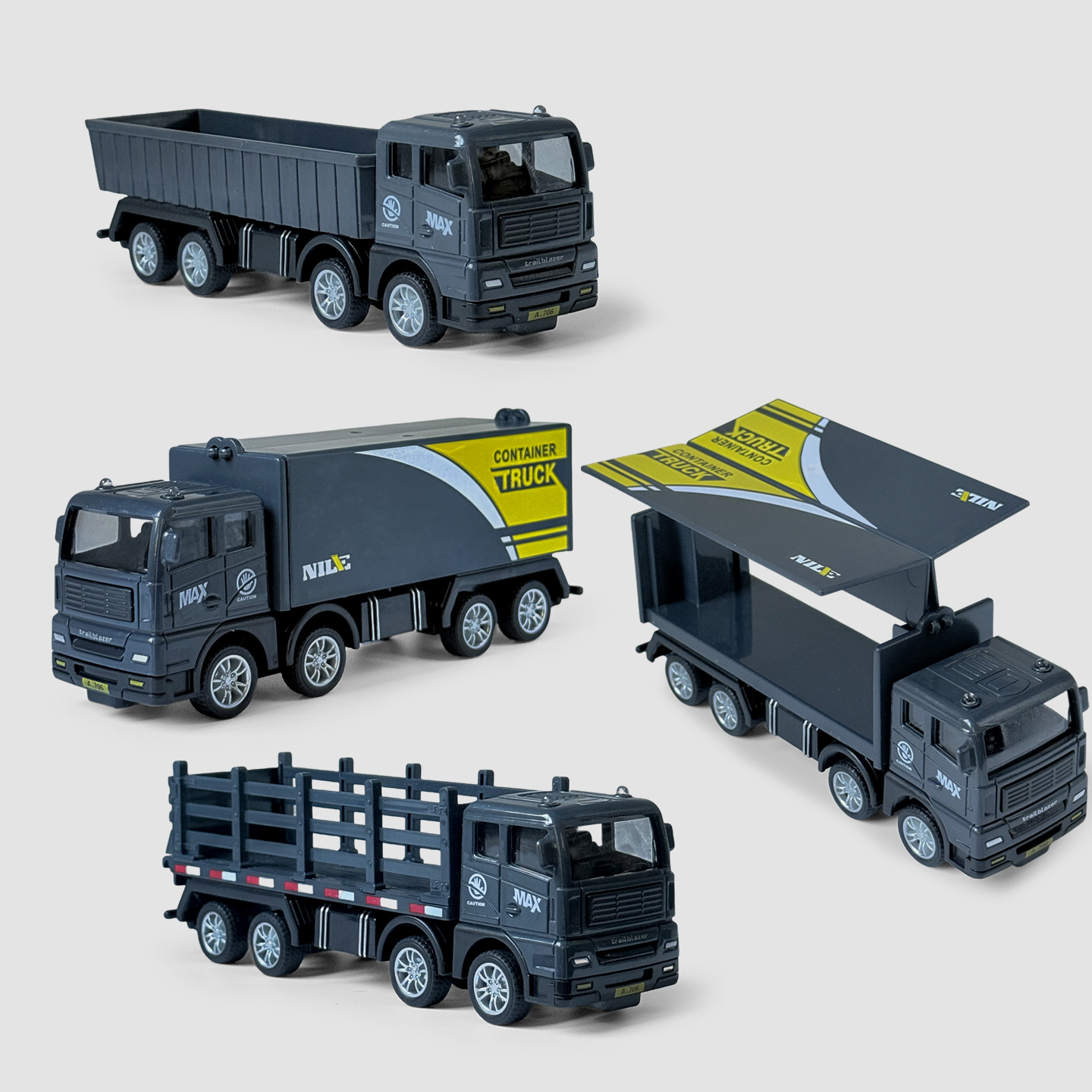 Cross-Border Nile Captain Children's Simulation Transport Vehicle Toy Container Truck Wood Fence Engineering Vehicle Model Wholesale