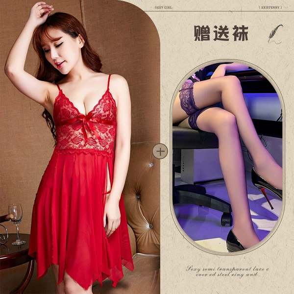 Red+black open crotch socks