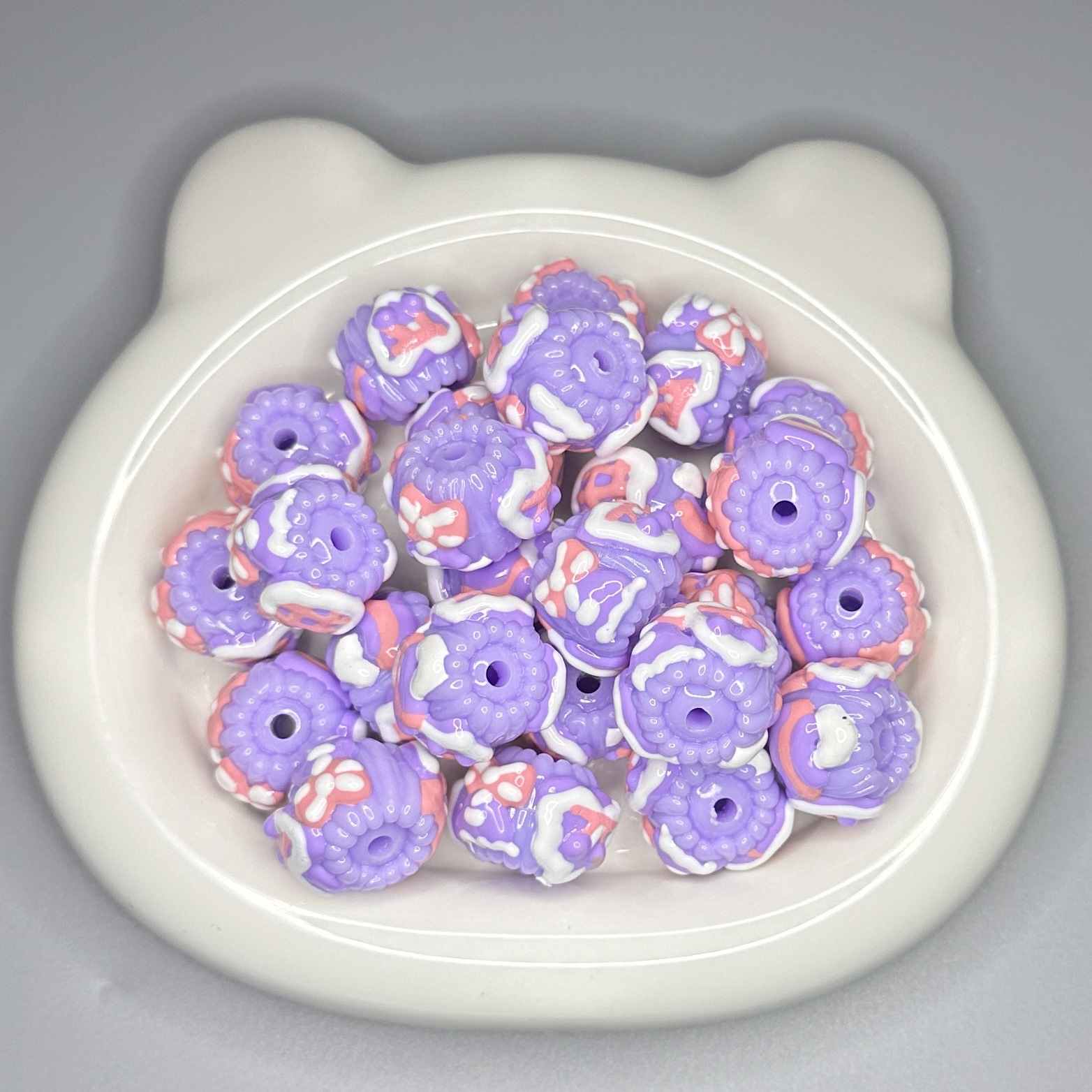 DIY萌粒笔手机挂配件手绘串珠多色系超厚油重油珠滴油工艺饰品