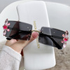 Rectangular small sunglasses suitable for photo sessions, European style, gradient