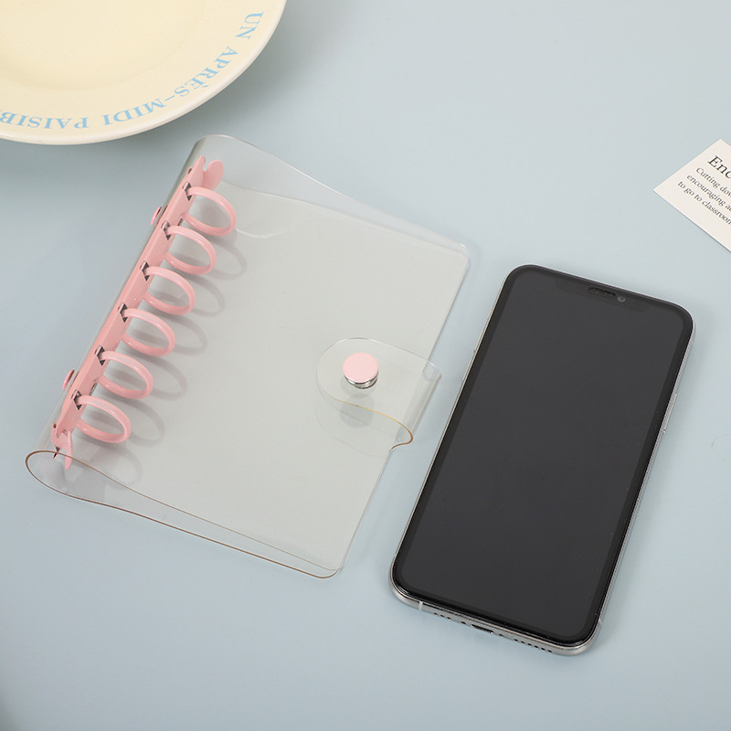 透明 PVC ソフトレザーバインダー旅行記録 A7 取り外し可能なルーズリーフブックシェルフォトアルバム収納ノートブック