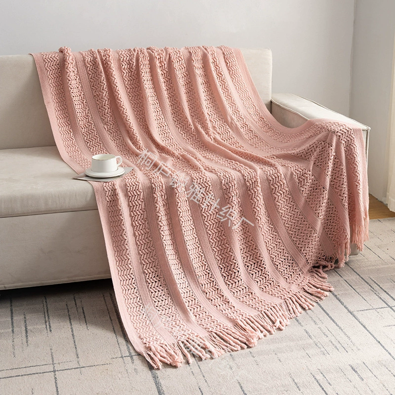 Национальный плед на диване Nordic, knitted blanket B & B Hotel, плед для бросков, тканевый полый плед, плед для кровати, автомобильный плед