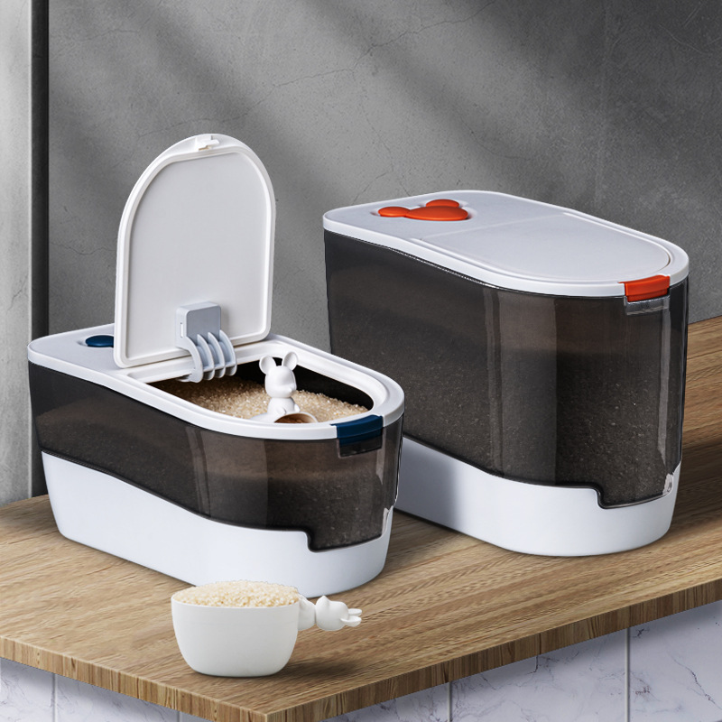 Kitchen rice bucket home use sealed rice box 10 kg rice jar flour storage tank anti-moth anti-humidity rice storage box
