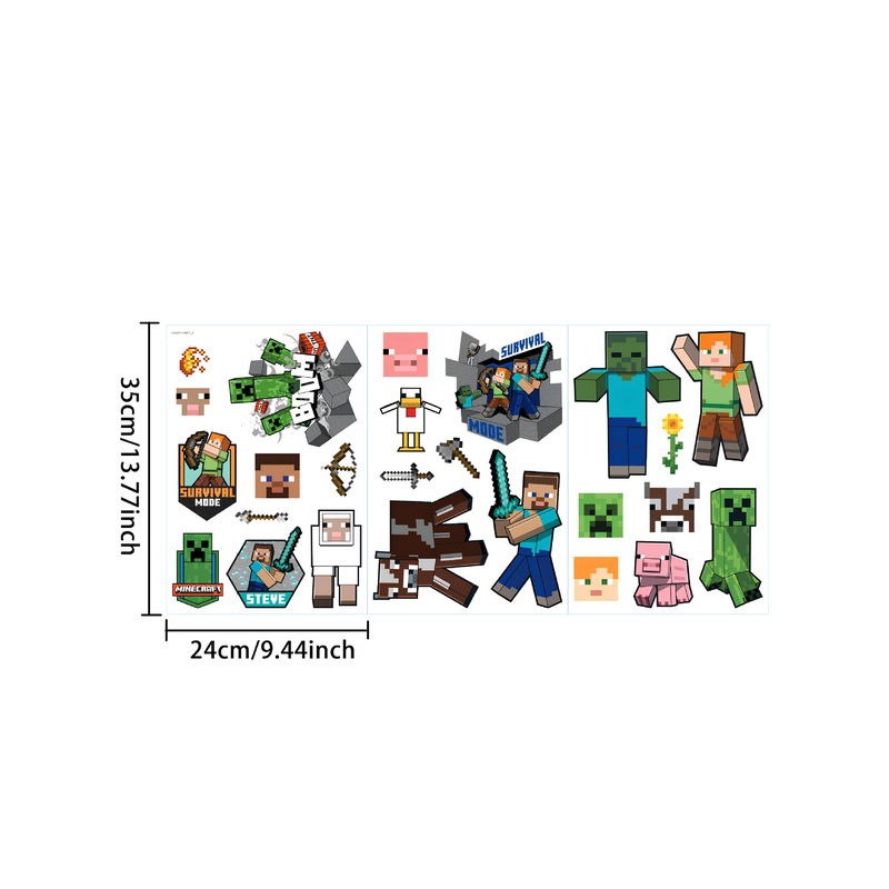 クロスボーダー Minecraft ランアウェイ Minecraft ウォールステッカー リビングルーム 子供部屋 ウォールステッカー 3D 壊れた壁 ウォールステッカー|undefined
