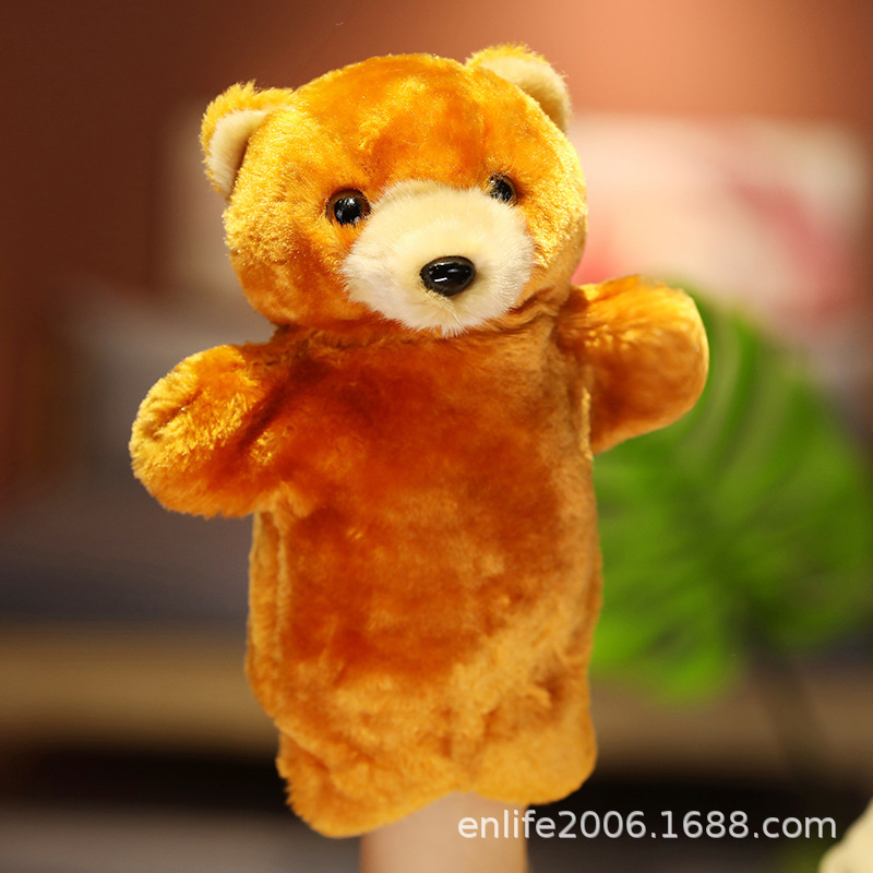 Conjunto de juguete de marioneta transfronteriza mano guantes de animales muñeca de conejo muñeca calmante muñeca de juguete muñeca mordedura marioneta