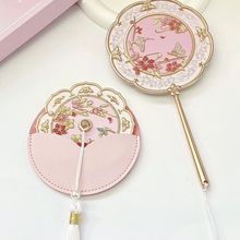 故宫小红书桃花文创手持镜子中式随身手柄化妆镜同款古风锦上添花