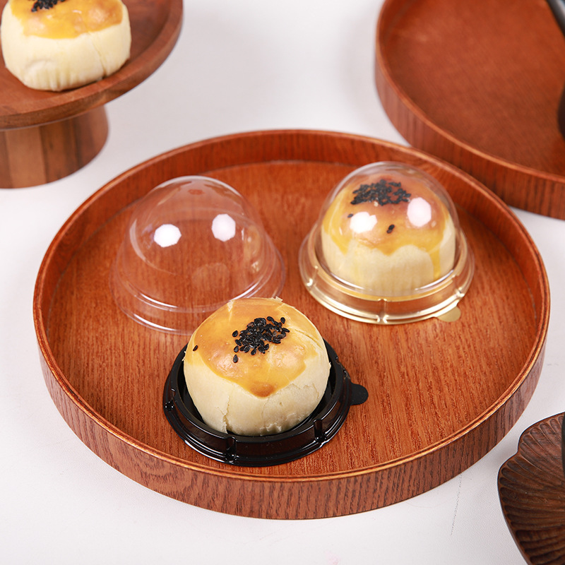 食品级蛋黄酥包装盒单粒塑料烘焙透明雪媚娘月饼糯米果圆形吸塑盒