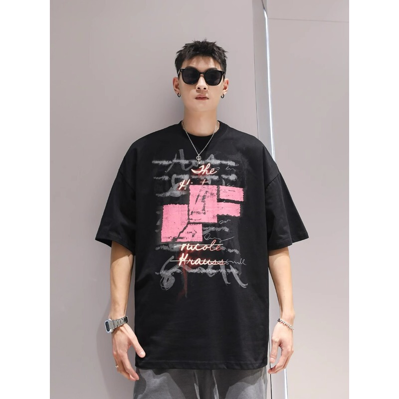 2025 Summer New American Style Carhartt Letter Casual Printed Round Neck Loose Short-Sleeved T-Shirt Versatile Top
