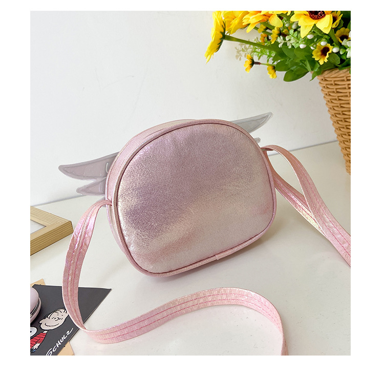 Filles Petit Faux Cuir Ailes Mignon Paillettes Rond Fermeture Éclair Sac Bandoulière display picture 26