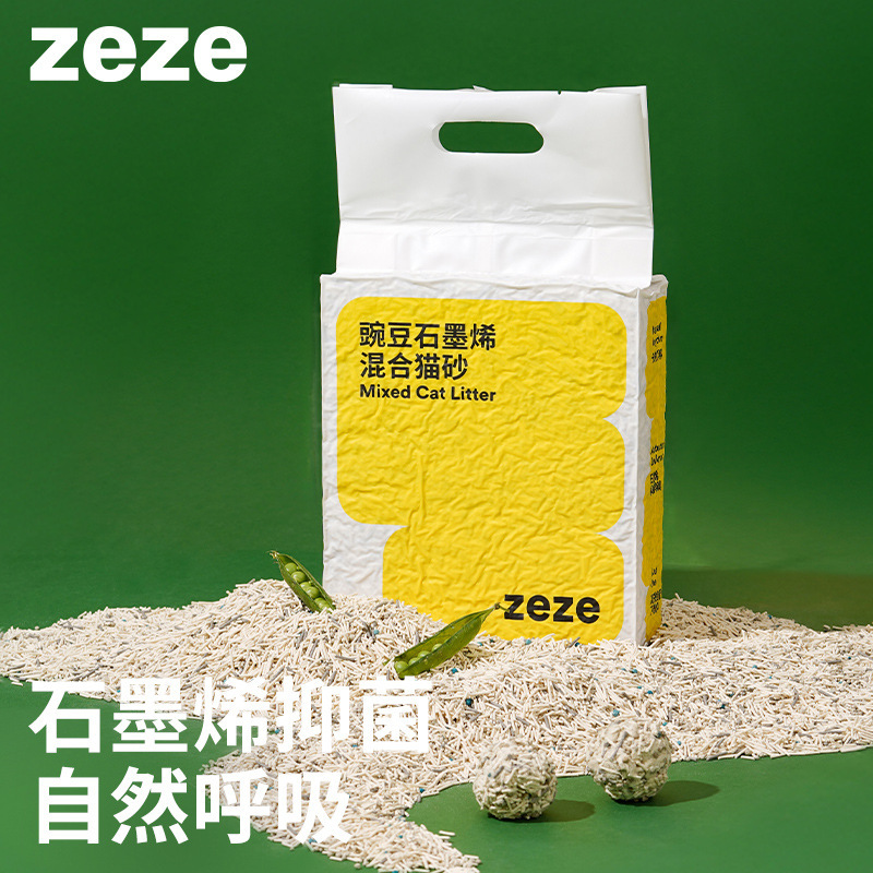 zeze natural pea graphene mixed cat litter deodorant dust-free cat litter free shipping clumping hard