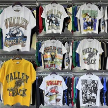 美潮高街Va复古人物印花夏季宽松休闲短袖T恤套头情侣时尚ins同款