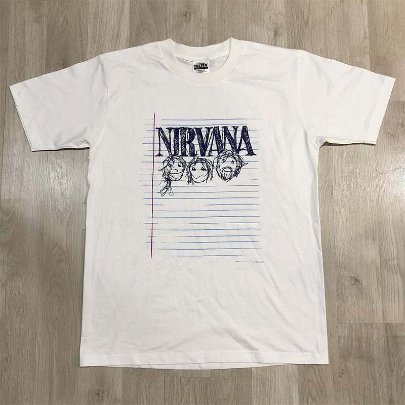 Nirvana Rock Band Short-Sleeved T-Shirt Kurt Cobain American Oldschool Nirvana Fog High Street Half-Sleeved