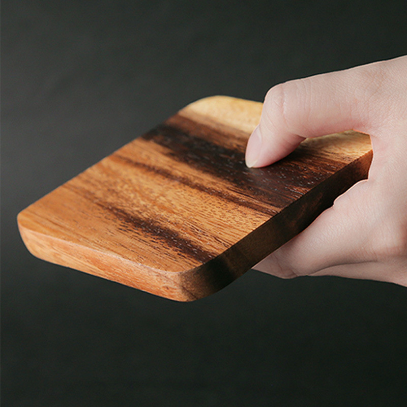 Solid Wood Household Creative Round Simple Desktop Heat Insulation Coaster