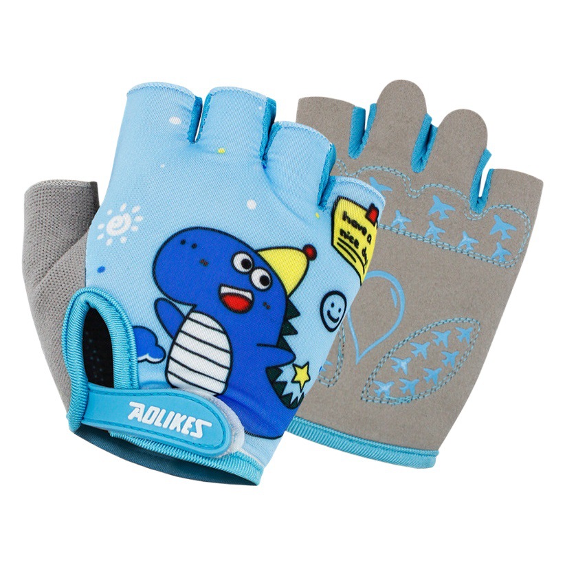 Guantes de escalada en roca para niños equilibrio coche patinaje sobre ruedas medio dedo niños y niñas transpirable absorción de impactos guantes antideslizantes